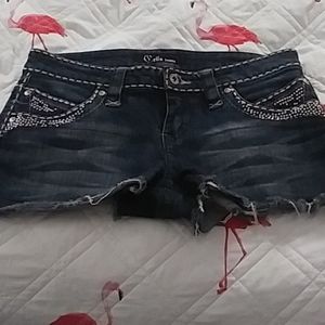 Cella diamond embroided shorts